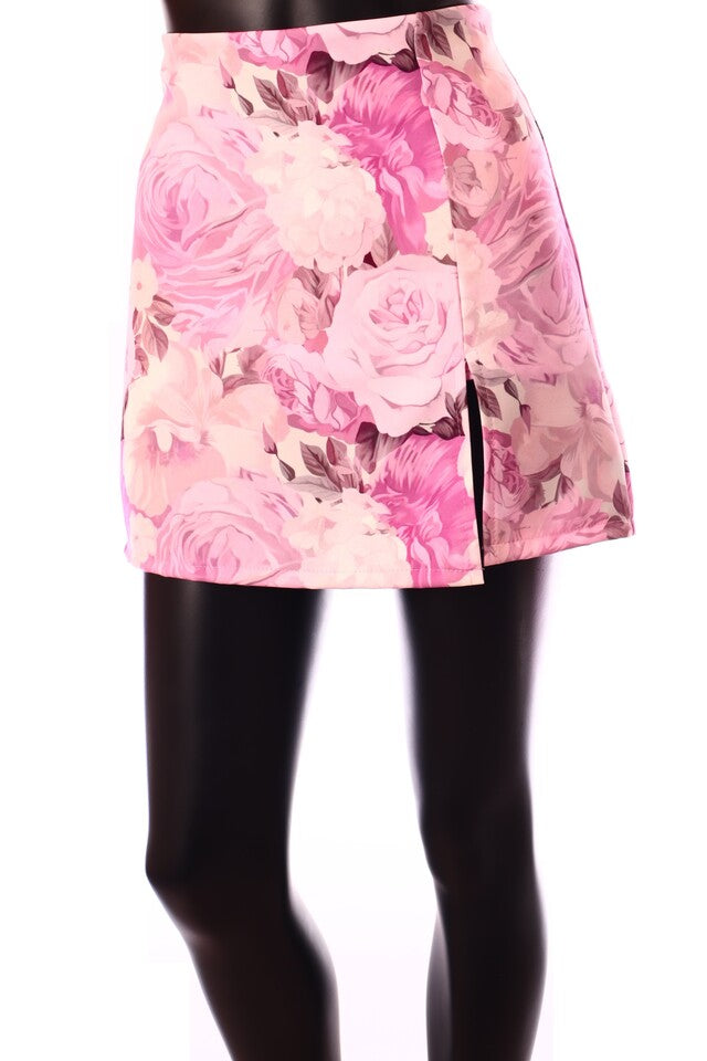mályva virágmintás mini skort