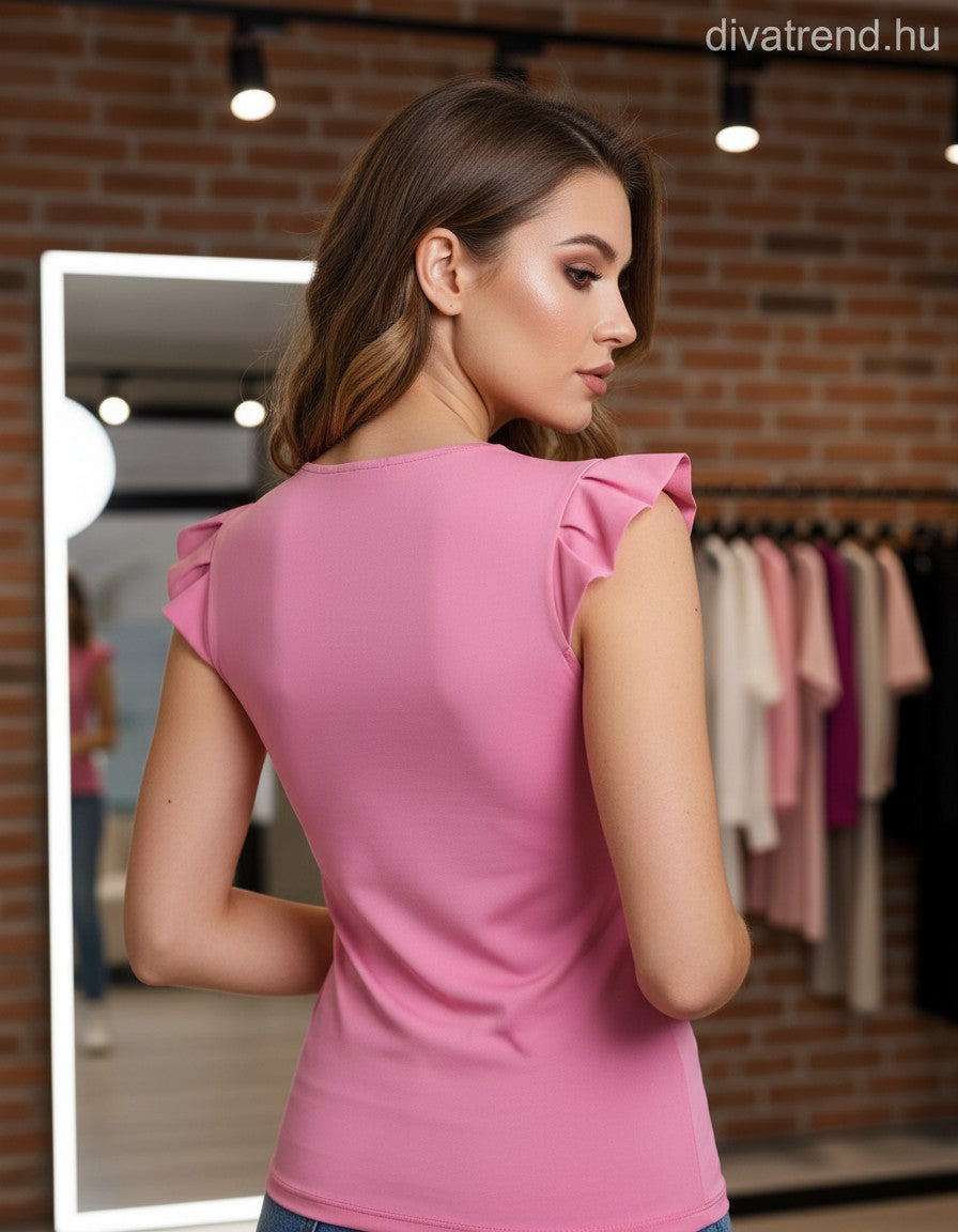 Kikiriki ujjatlan női póló hátulról