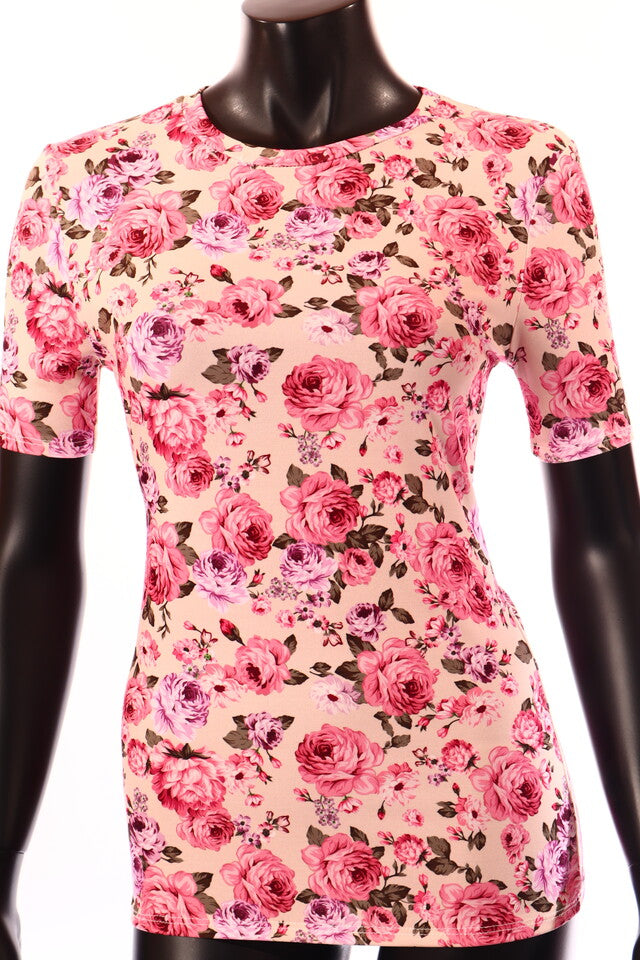 olasz női virág mintás vékony felső ujjatlan kerek nyakú