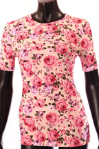 olasz női virág mintás vékony felső ujjatlan kerek nyakú