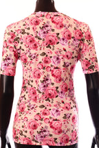 olasz női virág mintás vékony felső ujjatlan kerek nyakú