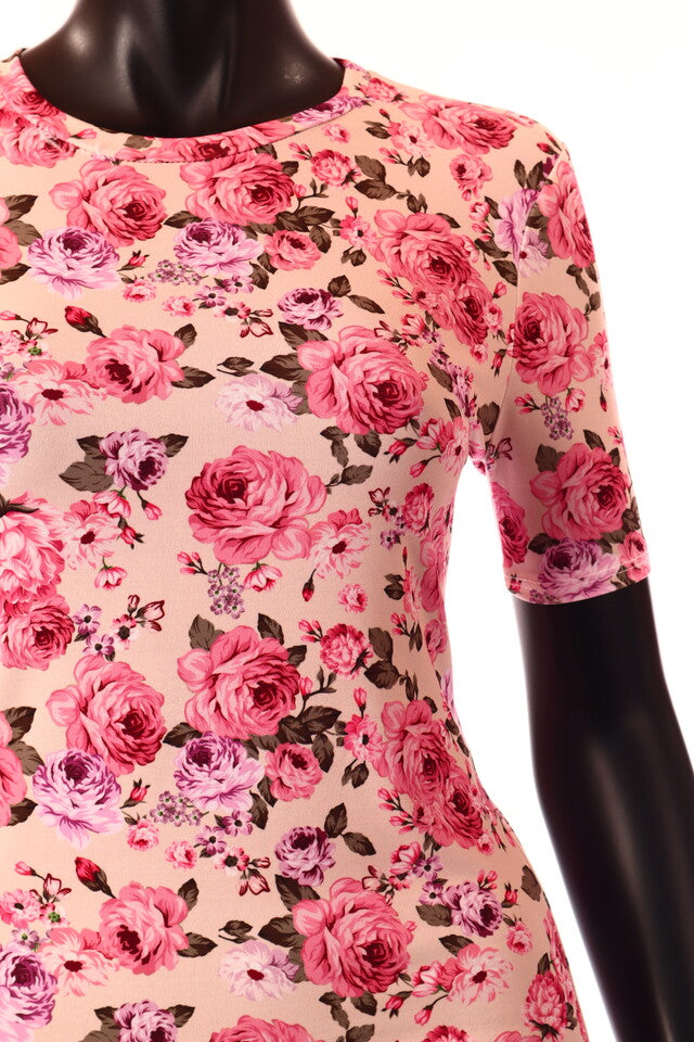 olasz női virág mintás vékony felső ujjatlan kerek nyakú