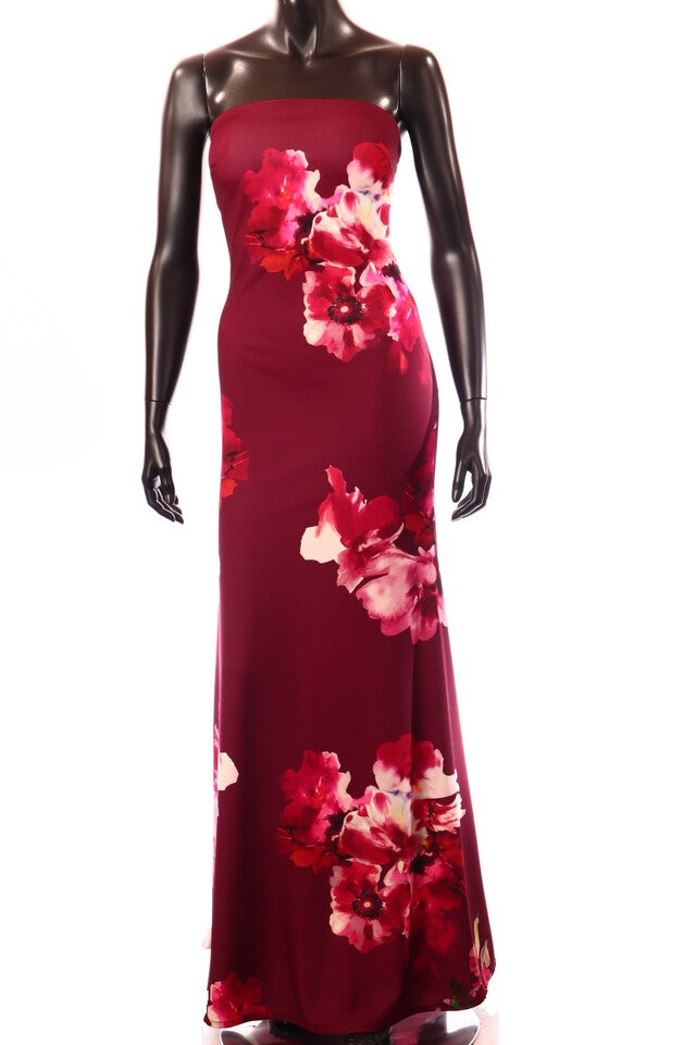 olasz női virág mintás ruha ujjatlan váll nélküli maxi