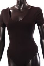 olasz női body rövid ujjú alakhangsúlyozó V nyakú