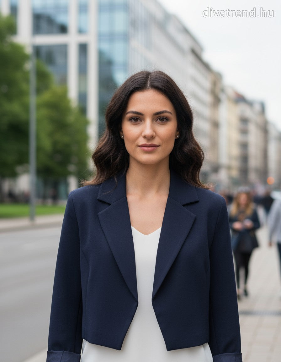 kék sötét blézer