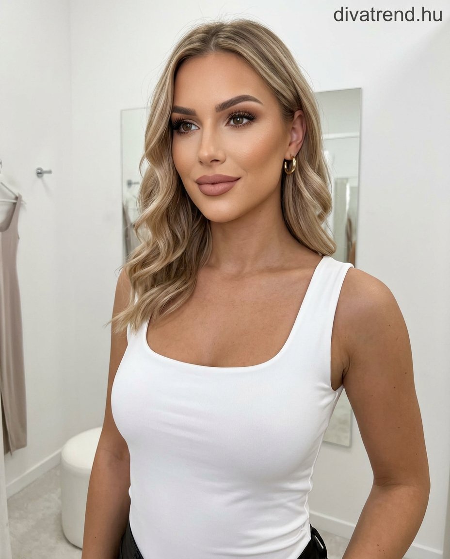 fehér nyári basic top