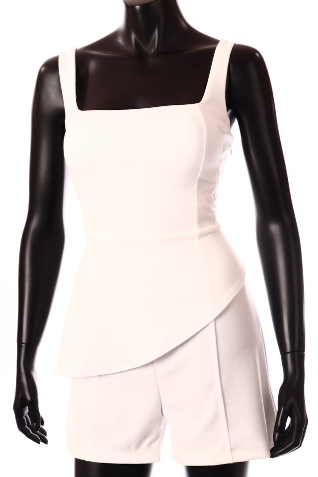 olasz női overál ujjatlan rövid Szögletes nyakkivágás