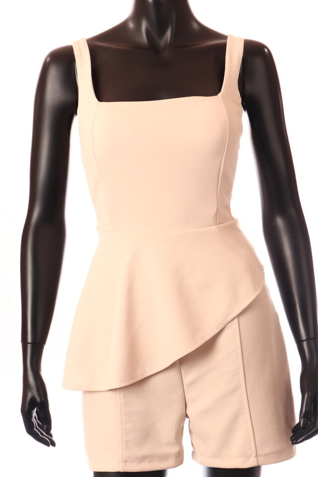 olasz női overál ujjatlan rövid Szögletes nyakkivágás