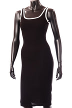 olasz női vékony ruha ujjatlan alakhangsúlyozó kerek nyakú maxi