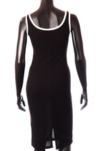 olasz női vékony ruha ujjatlan alakhangsúlyozó kerek nyakú maxi