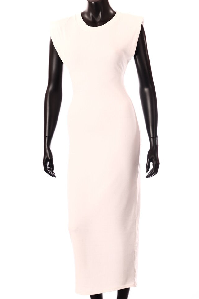 olasz női vékony ruha ujjatlan alakhangsúlyozó kerek nyakú maxi