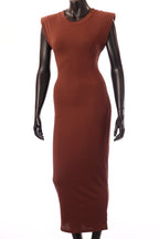 olasz női vékony ruha ujjatlan alakhangsúlyozó kerek nyakú maxi