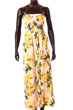 olasz női gyümölcs mintás vékony ruha ujjatlan váll nélküli maxi