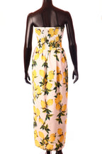 olasz női gyümölcs mintás vékony ruha ujjatlan váll nélküli maxi