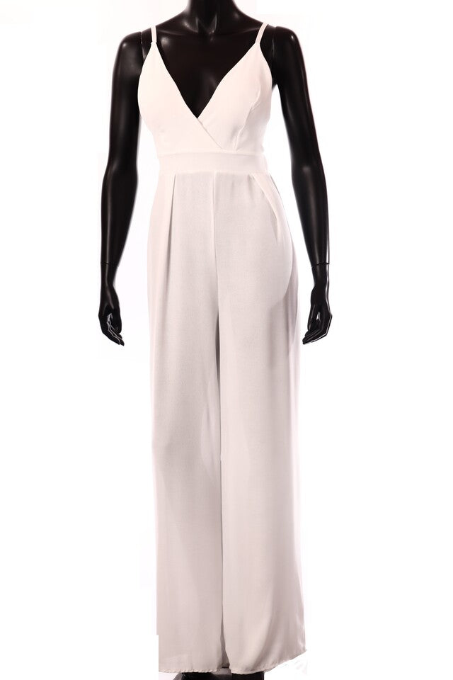 olasz női overál ujjatlan hosszú V nyakú