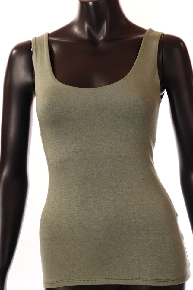 khaki világos viszkóz női basic top