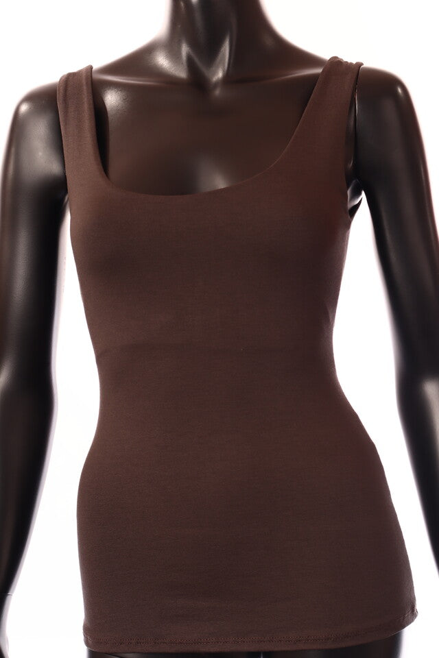 barna sötét viszkóz női basic top
