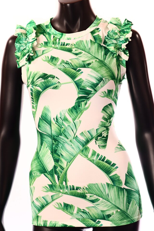 olasz női mintás vékony felső ujjatlan alakhangsúlyozó kerek nyakú