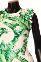 olasz női mintás vékony felső ujjatlan alakhangsúlyozó kerek nyakú