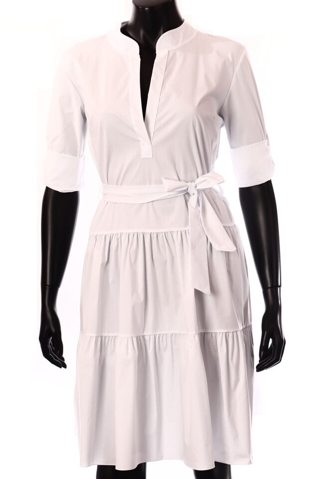 olasz női vékony pamutban gazdag ruha hosszú ujjú V nyakú térd