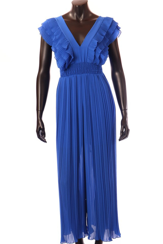 olasz női vékony overál ujjatlan hosszú V nyakú