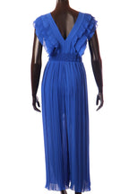 olasz női vékony overál ujjatlan hosszú V nyakú