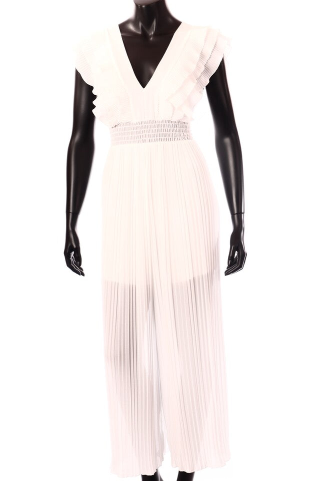 olasz női vékony overál ujjatlan hosszú V nyakú