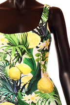 olasz női mintás felső ujjatlan alakhangsúlyozó U nyakú