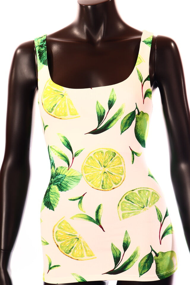 olasz női mintás felső ujjatlan alakhangsúlyozó U nyakú