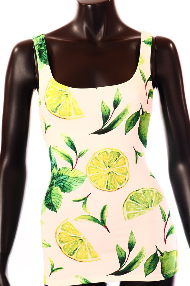 olasz női mintás felső ujjatlan alakhangsúlyozó U nyakú