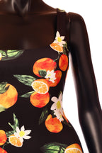 olasz női mintás felső ujjatlan alakhangsúlyozó U nyakú