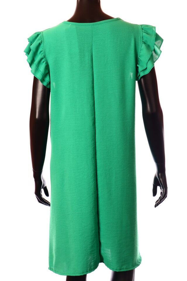 olasz női vékony ruha ujjatlan A vonalú kerek nyakú térd