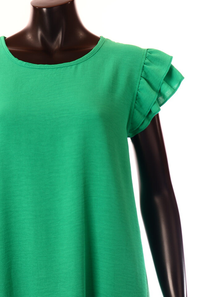 olasz női vékony ruha ujjatlan A vonalú kerek nyakú térd