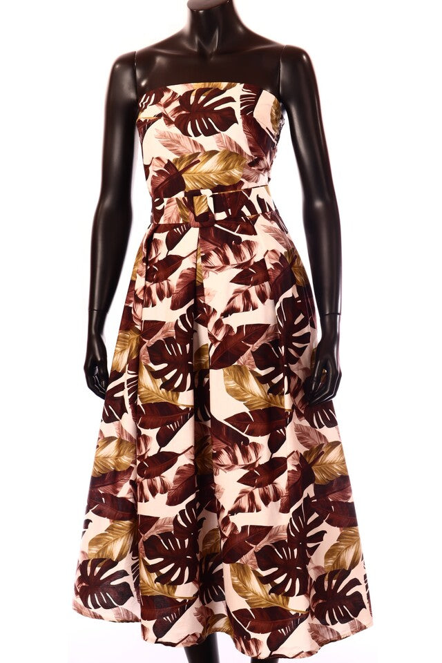 olasz női mintás vékony pamutban gazdag ruha ujjatlan váll nélküli maxi