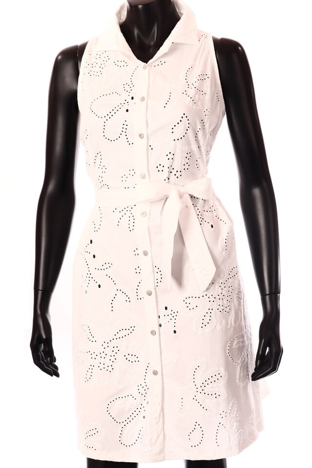 olasz női virág mintás vékony ruha ujjatlan kerek nyakú térd