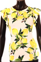 olasz női mintás felső ujjatlan alakhangsúlyozó kerek nyakú