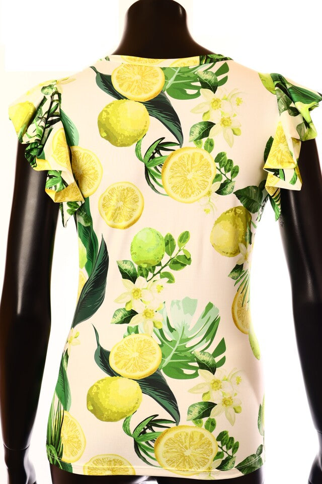 olasz női mintás felső ujjatlan alakhangsúlyozó kerek nyakú