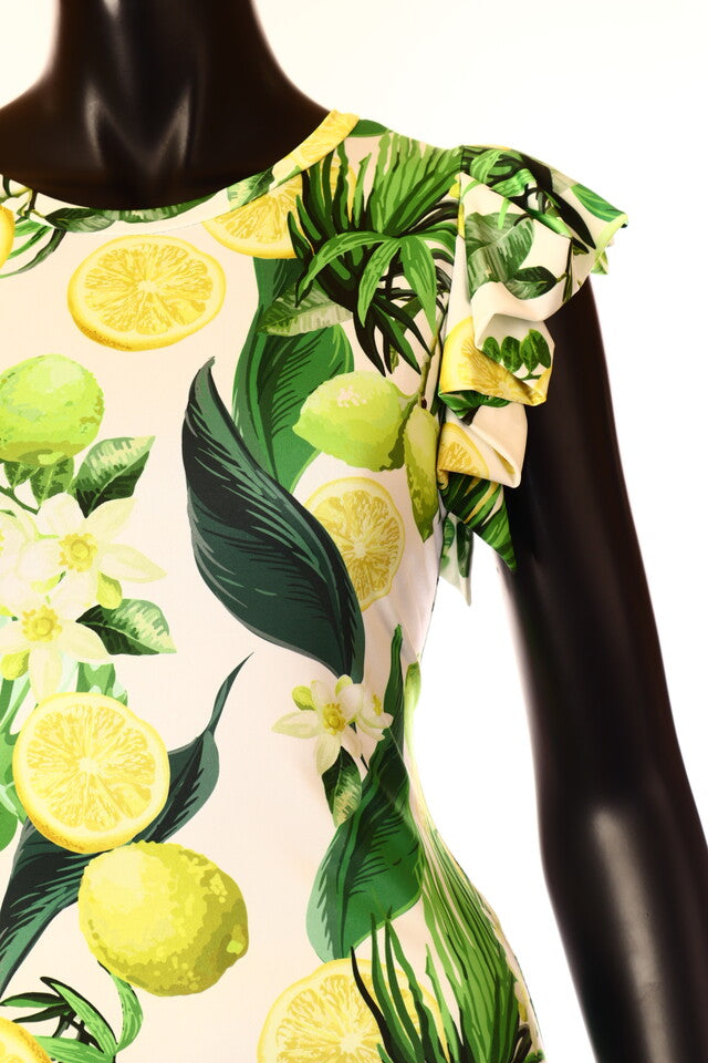 olasz női mintás felső ujjatlan alakhangsúlyozó kerek nyakú