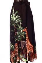 olasz női állat mintás szoknya maxi A vonalú