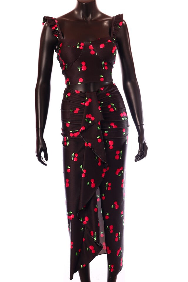 olasz női mintás vékony szett ujjatlan hosszú V nyakú