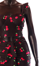 olasz női mintás vékony szett ujjatlan hosszú V nyakú