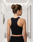 asszimetrikus viszkóz crop top hátulról