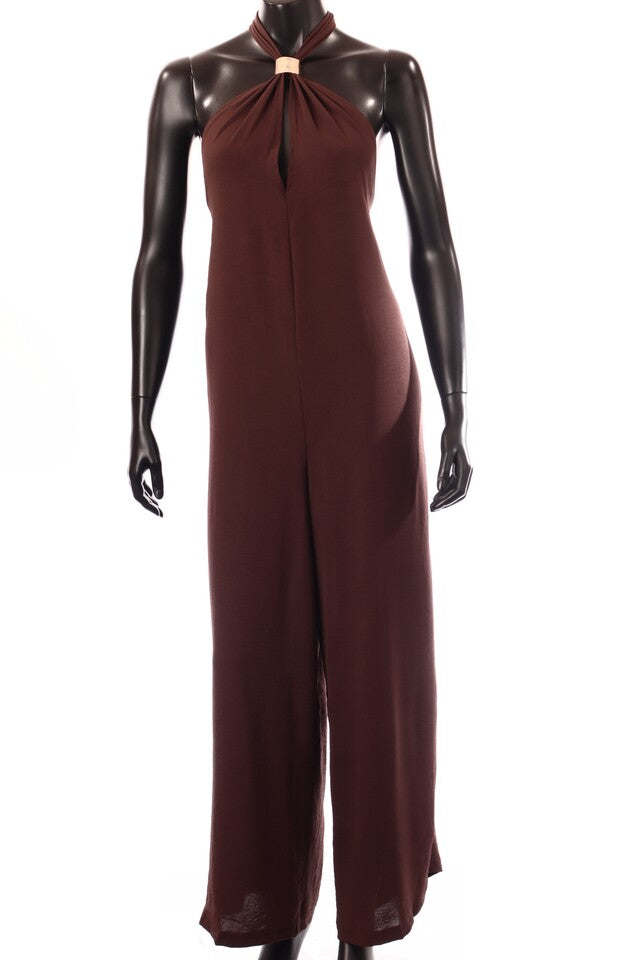 olasz női vékony overál ujjatlan hosszú V nyakú