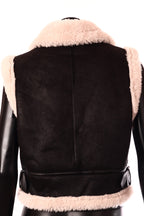 női irha mellény hátulnézet