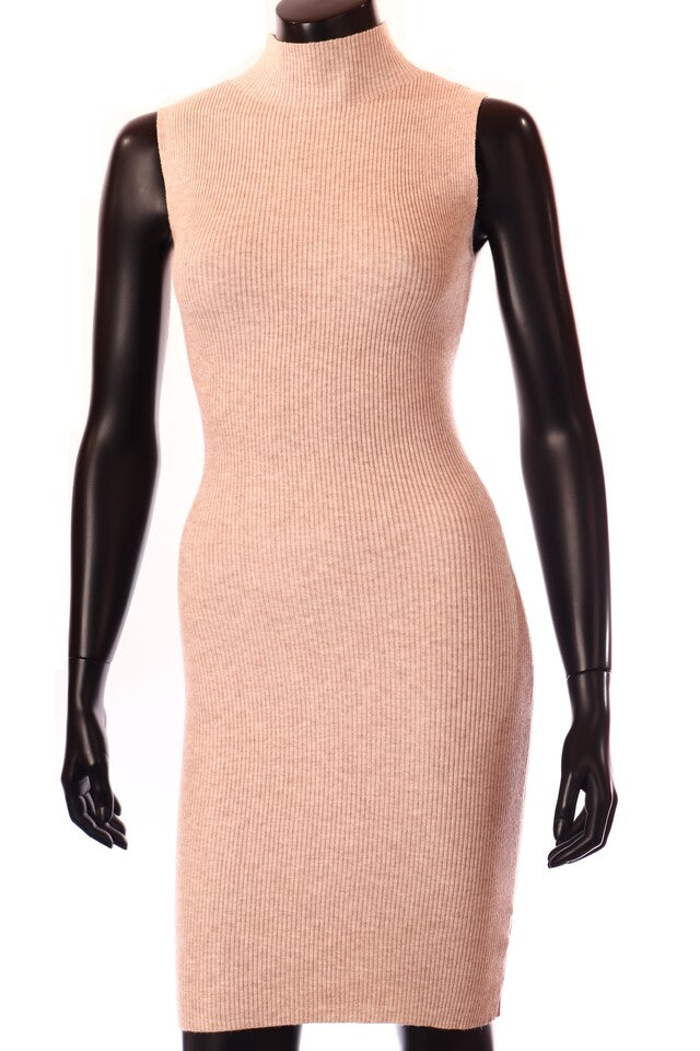 Zstudio női kötött ruha ujjatlan alakhangsúlyozó magas nyakú térd