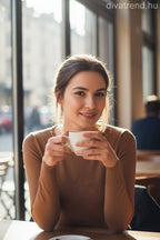 Zstudio női kötött felső hosszú ujjú alakhangsúlyozó kerek nyakú