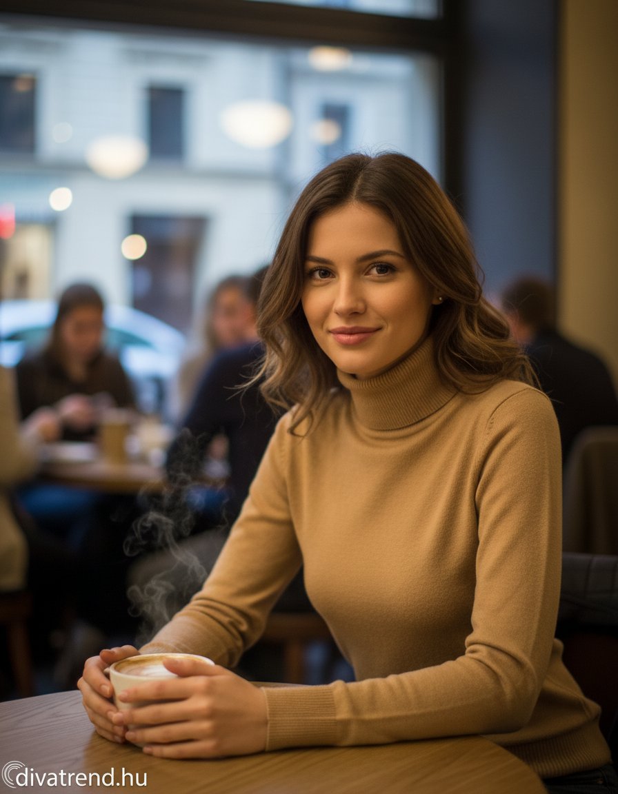 Zstudio női kötött felső hosszú ujjú alakhangsúlyozó magas nyakú