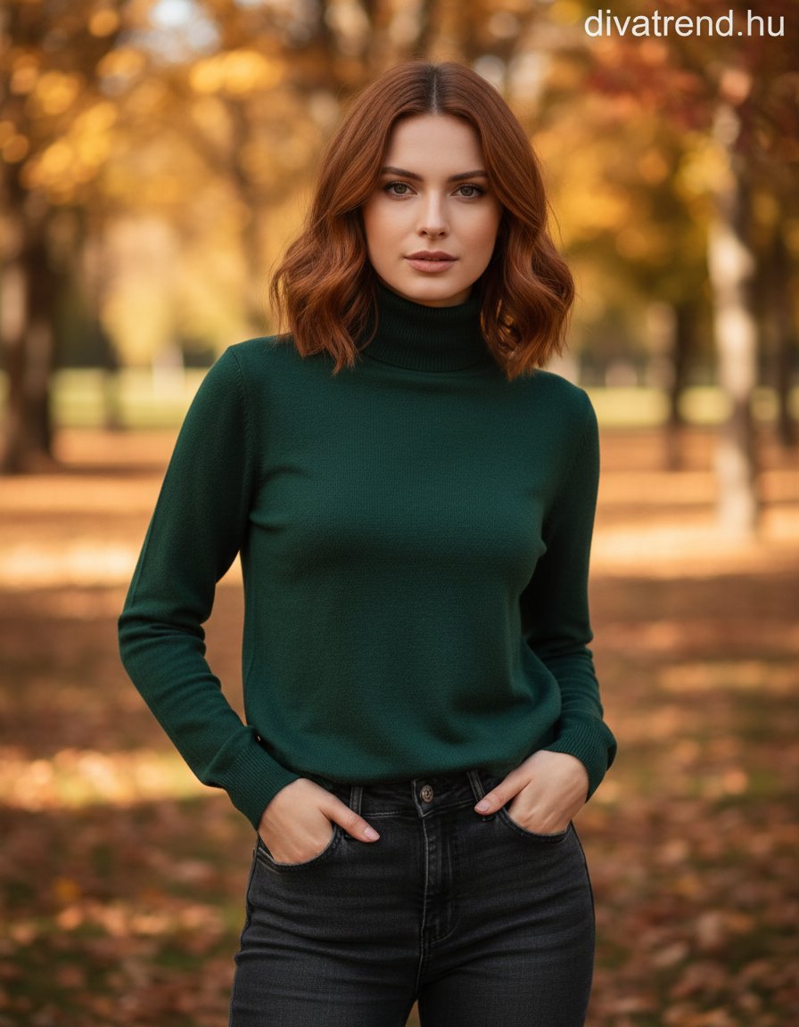 Zstudio női kötött felső hosszú ujjú alakhangsúlyozó magas nyakú