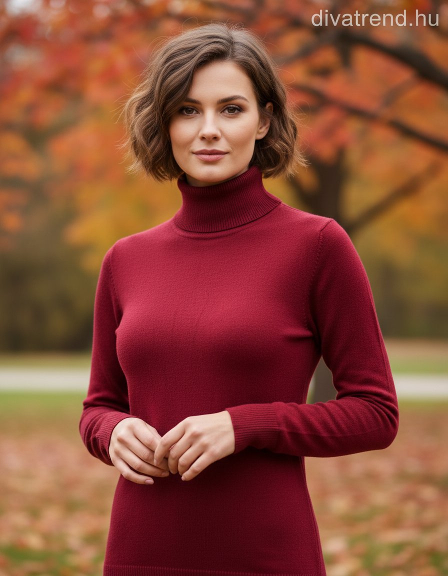 Zstudio női kötött felső hosszú ujjú alakhangsúlyozó magas nyakú