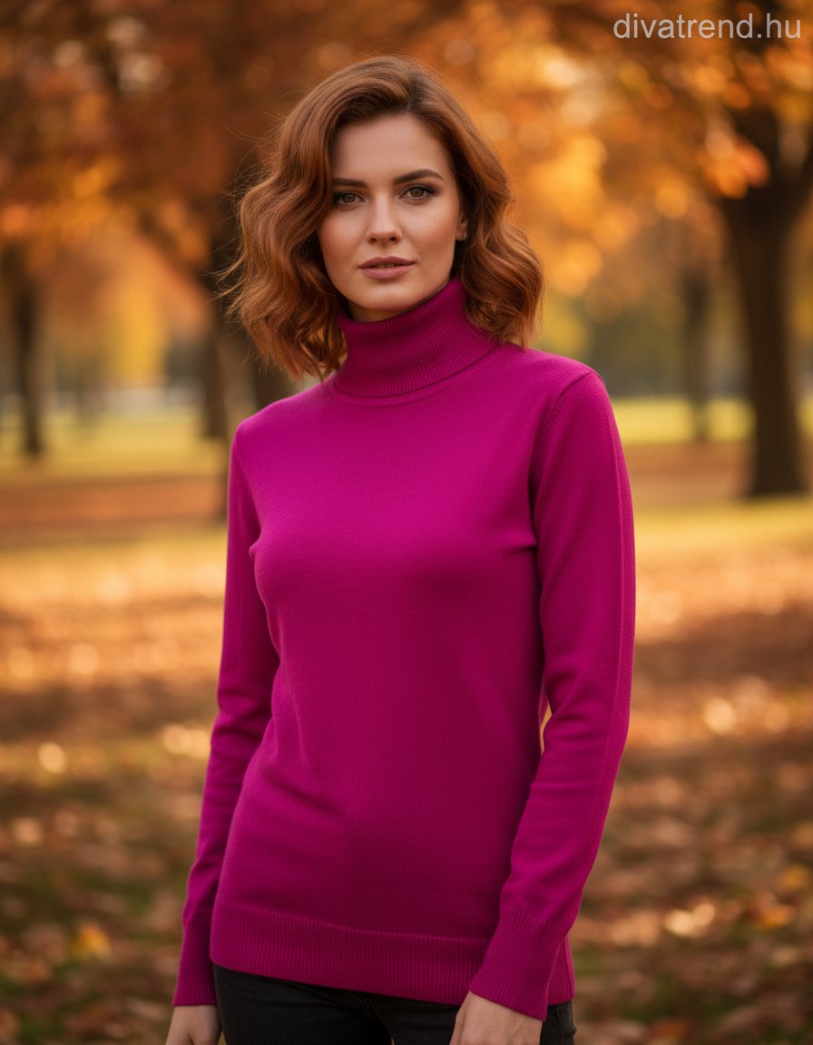 Zstudio női kötött felső hosszú ujjú alakhangsúlyozó magas nyakú